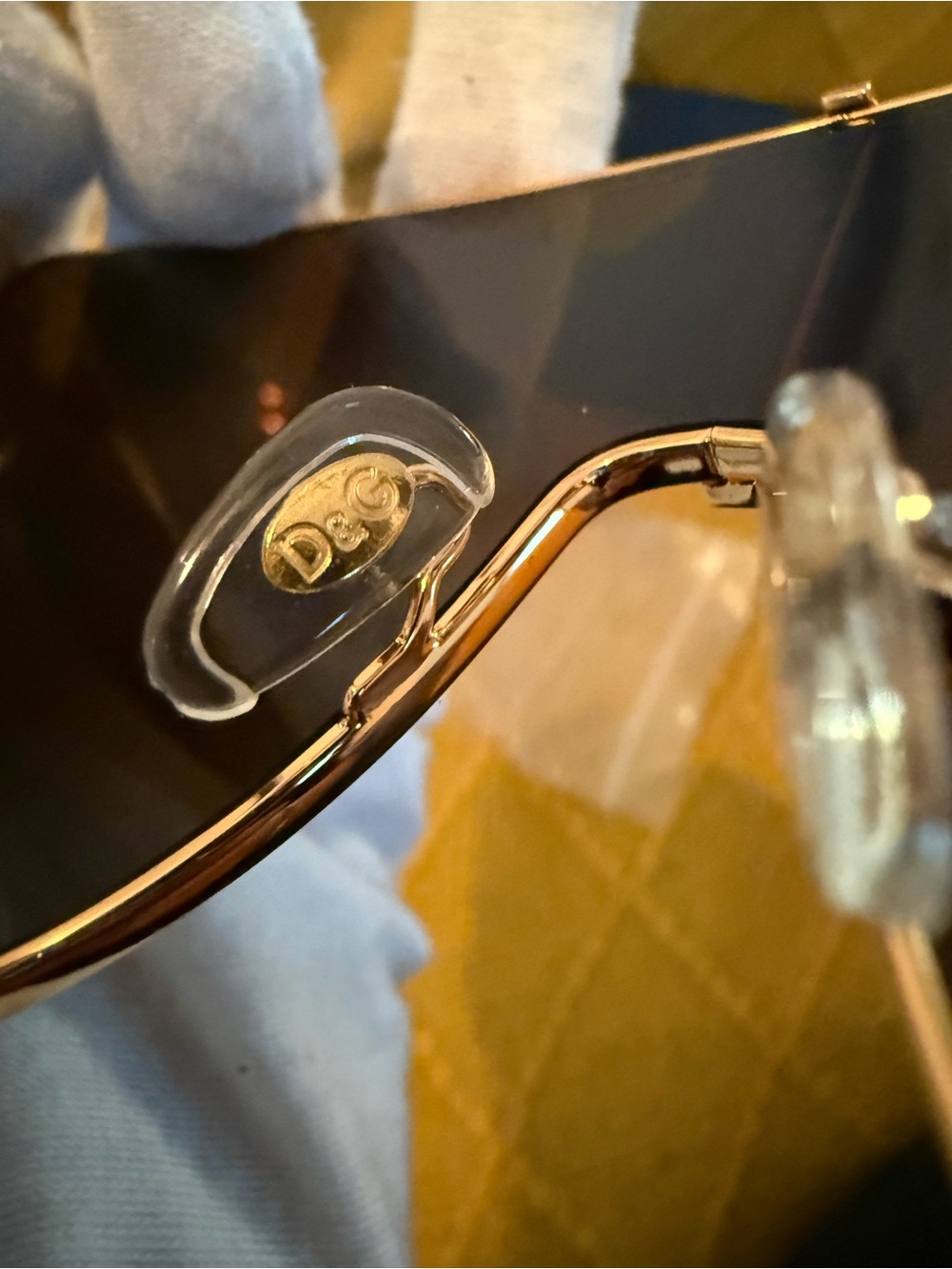 Dolce & Gabbana Gold and Black Shield Sunglasses - Picture 10 of 17